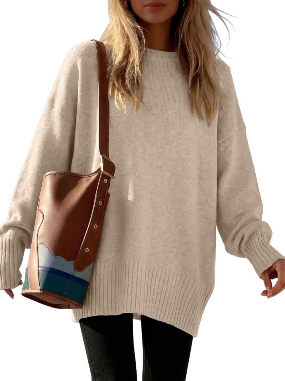 Cozy Oversized Batwing Sweater for Women | Fall Fashion Essential, Comfy Style